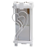Sviečka Lucerna Square Heart Modern Mirror White Silver LL15 Sviečka Lucerna Square Heart Modern Mirror White Silver LL15