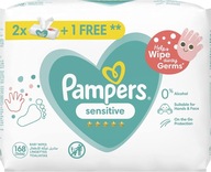 Pampers Sensitive vlhčené obrúsky 3 x 56 ks. Pampers Sensitive vlhčené obrúsky 3 x 56 ks.