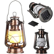 LED lampáš retro lampáš búrka 23,7cm, hnedá