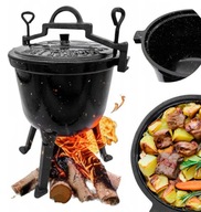 Smaltovaný liatinový kotlík, stojaci 10 litrov, pražené pečené dusené Smaltovaný liatinový kotlík, stojaci 10 litrov, pražené pečené dusené