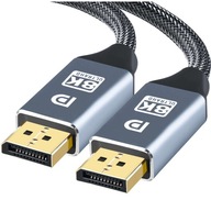 Kábel vystužený DisplayPort kábel DISPLAY PORT 1.4 DP 8K 4K 60Hz 1m 1M Kábel vystužený DisplayPort kábel DISPLAY PORT 1.4 DP 8K 4K 60Hz 1m 1M
