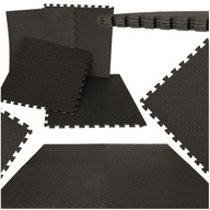 Penová podložka puzzle pre deti, čierna, 60x60, 4 ks