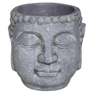 Cementový kvetináč Buddha, keramická pokrievka, 17,5 cm