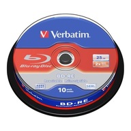 BD-RE Verbatim SL 25 GB 2x pevný plášť (vreteno 10)