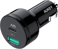 Autonabíjačka, Aukey CC-Y9, 1xUSB 1xC Autonabíjačka, Aukey CC-Y9, 1xUSB 1xC