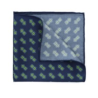 Námornícka modrá Zelená Lancerto vzor M.741 Pocket Square