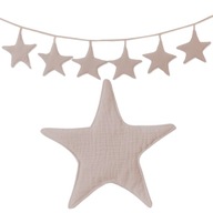 Girlandy vlajočky 250cm bavlnené hviezdičky mušelín