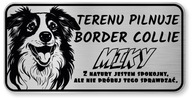 Border Collie Dog Pozornosť Sign Border Collie Dog Pozornosť Sign