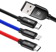 BASEUS SILNÝ USB KÁBEL 3v1 KÁBEL pre IPHONE MICRO TYP-C USB-C 3,5A 30cm BASEUS SILNÝ USB KÁBEL 3v1 KÁBEL pre IPHONE MICRO TYP-C USB-C 3,5A 30cm