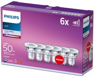 6x GU10 LED žiarovka 4,6W = 50W 390lm 4000K Neutrál 36° reflektor PHILIPS 6x GU10 LED žiarovka 4,6W = 50W 390lm 4000K Neutrál 36° reflektor PHILIPS
