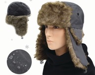Zimná pilotná čiapka Ushanka do mrazivej zimy s kožušinou, GRAFIT Zimná pilotná čiapka Ushanka do mrazivej zimy s kožušinou, GRAFIT