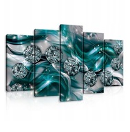 Obrazový triptych tyrkysová abstrakcia diamanty 3D 100x60 Obrazový triptych tyrkysová abstrakcia diamanty 3D 100x60