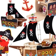 SÚPRAVA HRAČIEK TOOKY DREVENÉ PIRÁTSKE LODE SÚPRAVA HRAČIEK TOOKY DREVENÉ PIRÁTSKE LODE