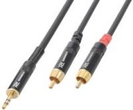 Mini Jack 3.5 Stereo - 2x Cinch RCA kábel samec, 3 m Mini Jack 3.5 Stereo - 2x Cinch RCA kábel samec, 3 m