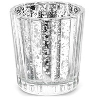 strieborné zrkadlové sklo STOJAN NA SVIEČKU TEALIGHT x4 strieborné zrkadlové sklo STOJAN NA SVIEČKU TEALIGHT x4