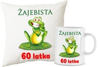 Vankúš + hrnček darček k 60. narodeninám Żjebista 60 Vankúš + hrnček darček k 60. narodeninám Żjebista 60