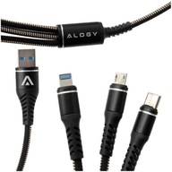 KÁBEL 5A 3V1 MICRO USB USB-C PRE IPHONE 11/PRO/MAX KÁBEL 5A 3V1 MICRO USB USB-C PRE IPHONE 11/PRO/MAX