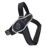 POSTROJ pre veľkého psa labradora L 75-95cm TRE PONTI čierny S REFLEXMI, pevný POSTROJ pre veľkého psa labradora L 75-95cm TRE PONTI čierny S REFLEXMI, pevný