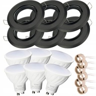 6x Sada okrúhlej čiernej neutrálnej lampy GU10 10W 6x Sada okrúhlej čiernej neutrálnej lampy GU10 10W