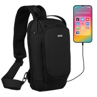 Malý batoh Peterson na jedno rameno, priestranné vrecko, USB kábel, USB port Malý batoh Peterson na jedno rameno, priestranné vrecko, USB kábel, USB port