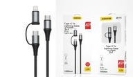 Dudao 2v1 USB-C PD/USB-C PD 60W+ kábel pre iPhone Dudao 2v1 USB-C PD/USB-C PD 60W+ kábel pre iPhone