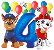 Súprava balónov Paw Patrol Chase Marshall Balloons 4th Birthday Súprava balónov Paw Patrol Chase Marshall Balloons 4th Birthday