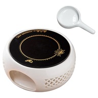 Okrúhly ohrievač na čaj s držiakom na čajovú sviečku