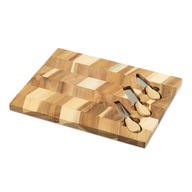 Doska na krájanie syra so servírovacími nožmi Drevená akácia 35 x 28 cm Eco Doska na krájanie syra so servírovacími nožmi Drevená akácia 35 x 28 cm Eco