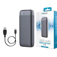 POWERBANK FOREVER 5000 mAh + ČIERNY USB KÁBEL