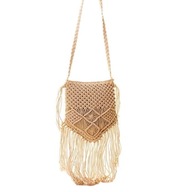 Hnedá boho taška cez rameno so strapcami Hnedá boho taška cez rameno so strapcami