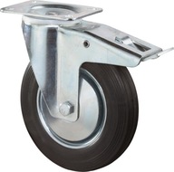 Otočné gumené koleso s brzdou, 125 mm, 100 kg
