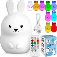 NOČNÁ LAMPA PRE DETI, FAREBNÁ LED RGB, DIAĽKOVÉ OVLÁDANIE, SILIKÓNOVÝ KRÁLIK NOČNÁ LAMPA PRE DETI, FAREBNÁ LED RGB, DIAĽKOVÉ OVLÁDANIE, SILIKÓNOVÝ KRÁLIK