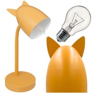 ŽLTÁ stolová lampa pre deti, MAČACIE UŠI, žiarovka ZDARMA ŽLTÁ stolová lampa pre deti, MAČACIE UŠI, žiarovka ZDARMA