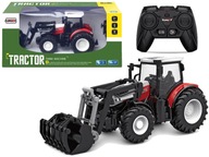 Červený diaľkovo ovládaný traktor 2,4 G pohyblivá lyžica 1:24