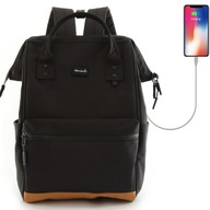 Dámsky batoh Himawari 124 na 15" notebook s USB, vodeodolný, čierny Dámsky batoh Himawari 124 na 15" notebook s USB, vodeodolný, čierny