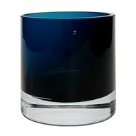 Svietnikový valec sklenená váza modrá h10 Ø10