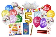 Balóniky v súprave FIVE YEARS OLD Years k narodeninovým 5 piatim dekoráciám s balónovým praporom Balóniky v súprave FIVE YEARS OLD Years k narodeninovým 5 piatim dekoráciám s balónovým praporom