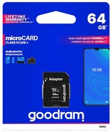 MicroSD karta GOODRAM 64GB CL10 + SD Micro adaptér