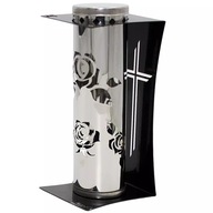 Kovová sviečka Paris A Rose and Cross Čierna a strieborná nehrdzavejúca oceľ LM17 Kovová sviečka Paris A Rose and Cross Čierna a strieborná nehrdzavejúca oceľ LM17