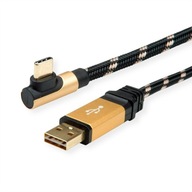 Kábel USB 2.0 GOLD, A - C uhol 90 °, M/M, 0,8 m Kábel USB 2.0 GOLD, A - C uhol 90 °, M/M, 0,8 m