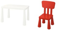 IKEA MAMMUT Biely stôl + detská stolička