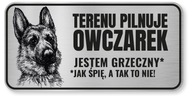 Pozor pes znak - nemecký ovčiak vtipný Pozor pes znak - nemecký ovčiak vtipný