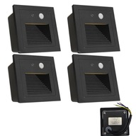 4X NOČNÁ LAMPA LED NÁstenné LAMPY S POHYBOVÝM SNÍMAČOM OSVETLENIE SCHODU 4X NOČNÁ LAMPA LED NÁstenné LAMPY S POHYBOVÝM SNÍMAČOM OSVETLENIE SCHODU