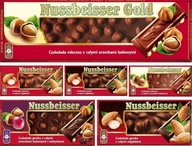 Nussbeisser mliečna čokoláda s orieškami, mix príchutí, 6 ks