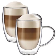 Termálne poháre na kávu latte s dvojitou stenou s uškom hrnčeky 350 ml x 2 Termálne poháre na kávu latte s dvojitou stenou s uškom hrnčeky 350 ml x 2