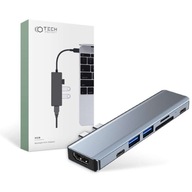 Hub Adaptér USB V5-HUB 7v1 2x USB-C sivý Hub Adaptér USB V5-HUB 7v1 2x USB-C sivý
