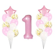 Ružová ročná balónová kytica, 20 ks