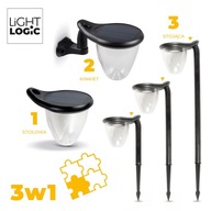 LED solárne svietidlo 3v1 nástenné svietidlo stolové stĺpové NW WW svietidlo LED solárne svietidlo 3v1 nástenné svietidlo stolové stĺpové NW WW svietidlo