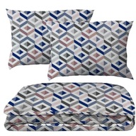 SÚPRAVA OBLOŽENÍ 160x200 BAVLNA + 2 OBLIECKY NA VANKÚŠ 70x80CM GEOMETRICKÝ VZOR SÚPRAVA OBLOŽENÍ 160x200 BAVLNA + 2 OBLIECKY NA VANKÚŠ 70x80CM GEOMETRICKÝ VZOR