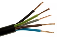 Lankový elektrický kábel OWY 5x1 čierny 10m 300V
